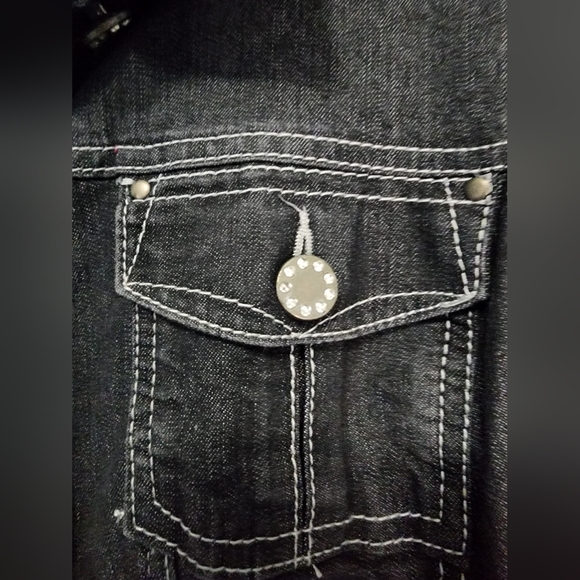 BACCINI Denim Jacket With Rhinestone Embellished  Buttons, Women’s Size 18/20W - Picture 2 of 4